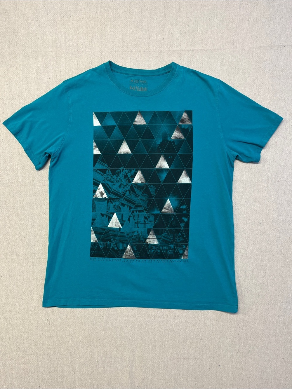Zoo York Graphic T-Shirt XL Teal Geometric Streetwear Skate Tee